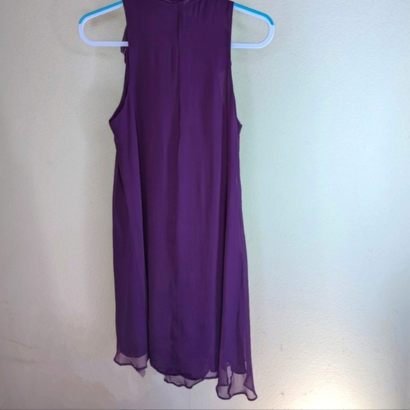 Romantic Purple Silk Dress Ruffles Couture Miss Me Romance - Picture 4 of 12